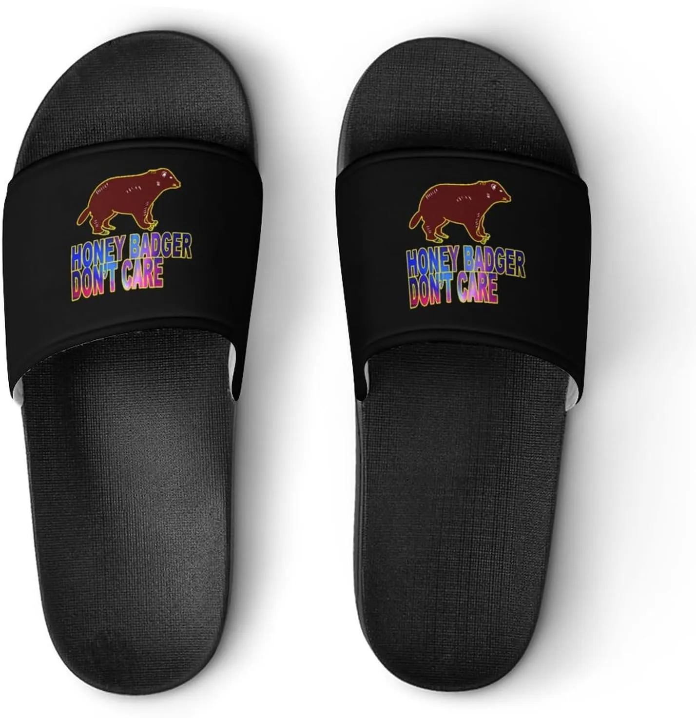 Honey-Badger Don T Care House Slippers for Women Men Shower Slides Bathroom Sandals