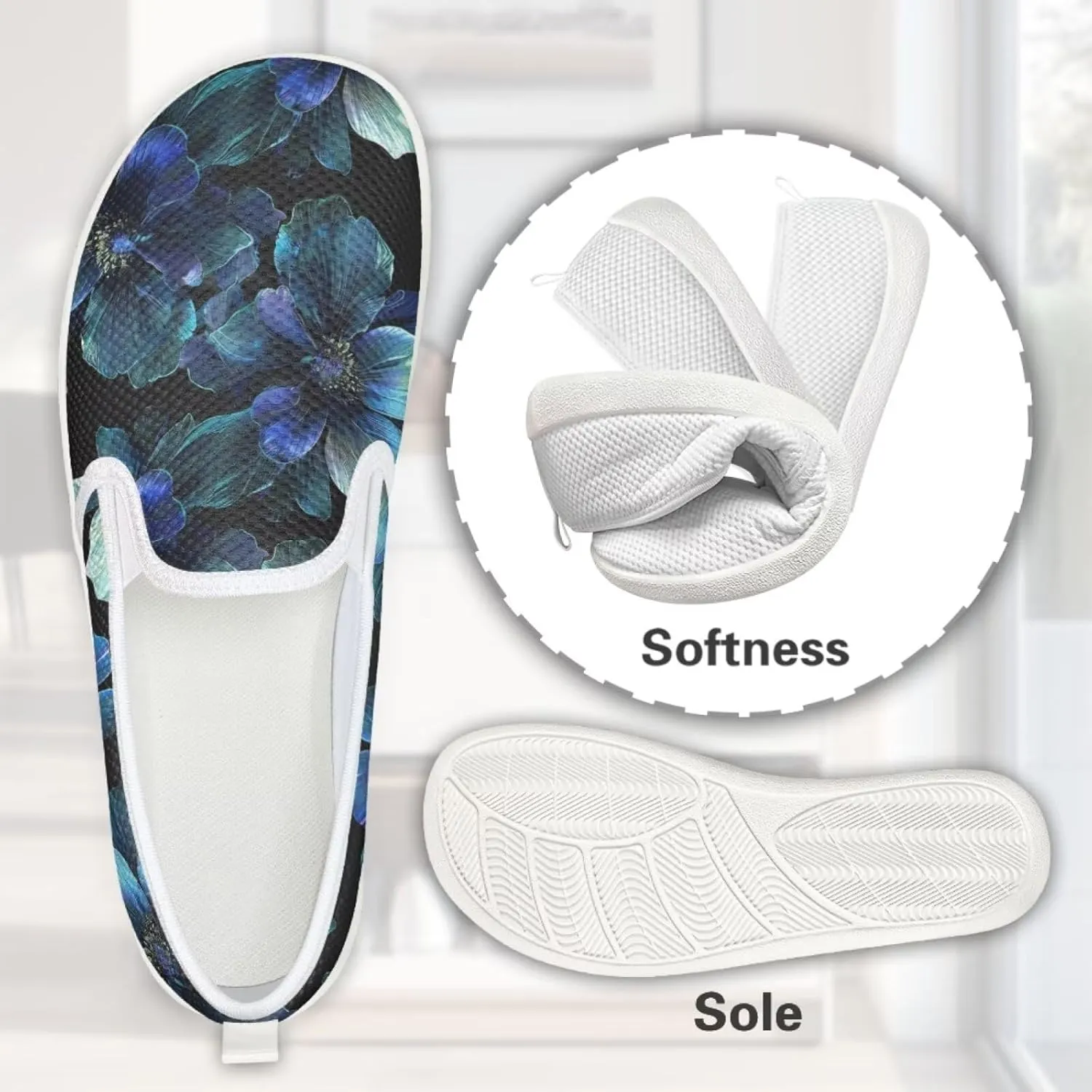 Howilath Slip on Loafers for Women Flat Mesh Shoes Running Sneakers Lightweight Casual Shoes