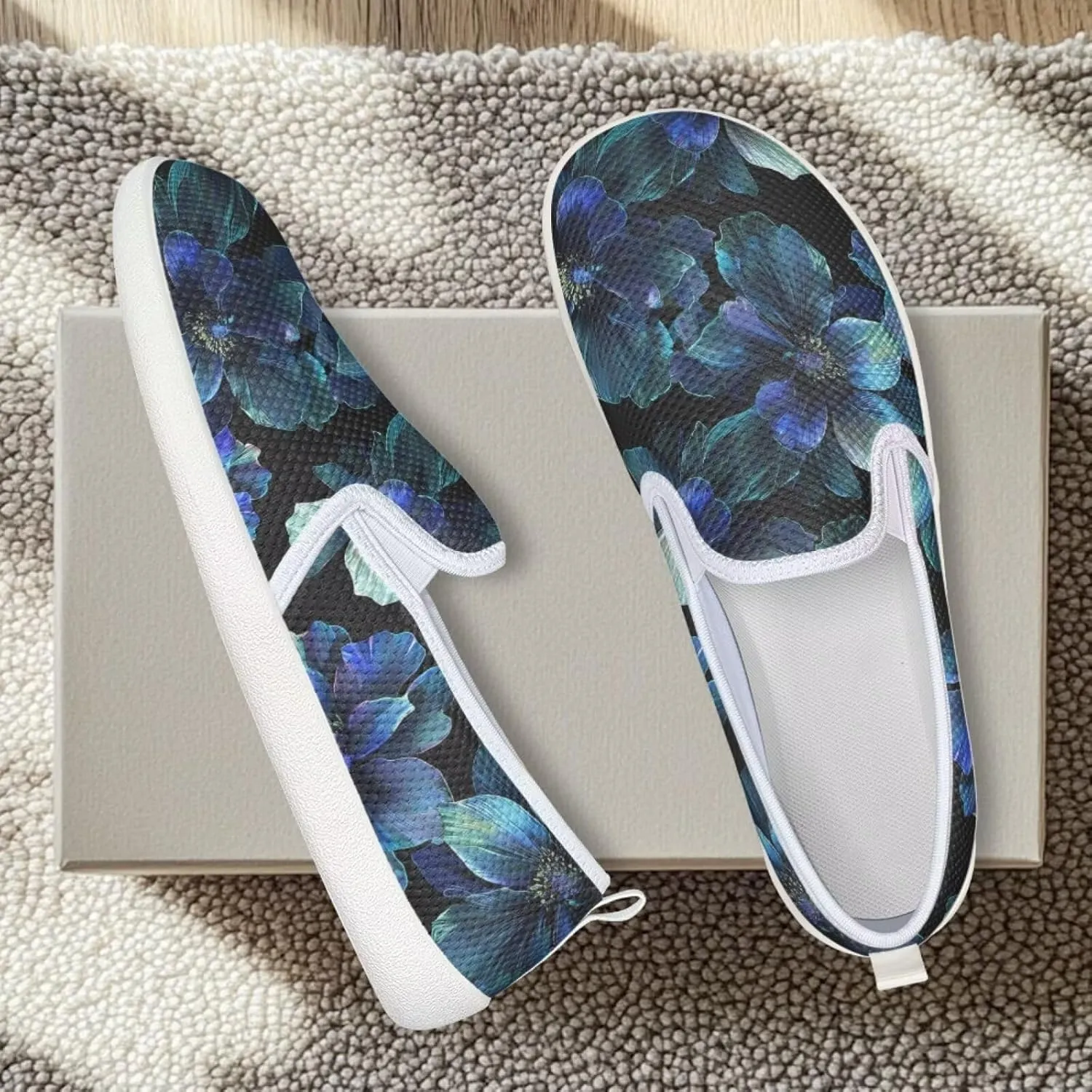 Howilath Slip on Loafers for Women Flat Mesh Shoes Running Sneakers Lightweight Casual Shoes