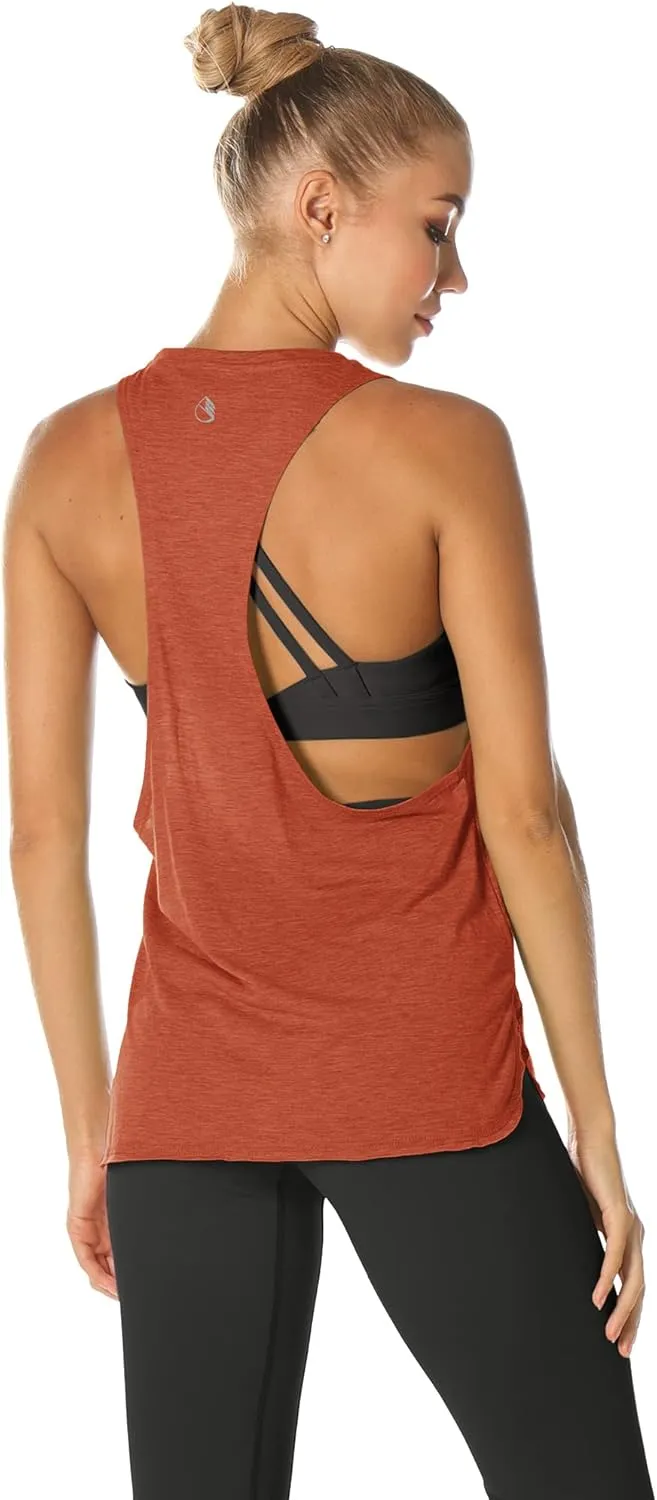 icyzone Women's Racerback High Neck Workout Athletic Yoga Muscle Tank Tops