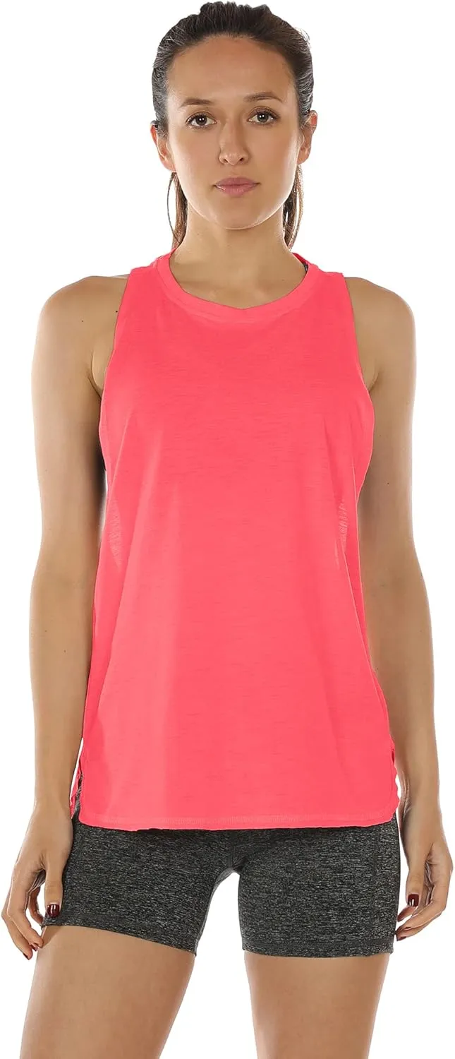 icyzone Women's Racerback High Neck Workout Athletic Yoga Muscle Tank Tops