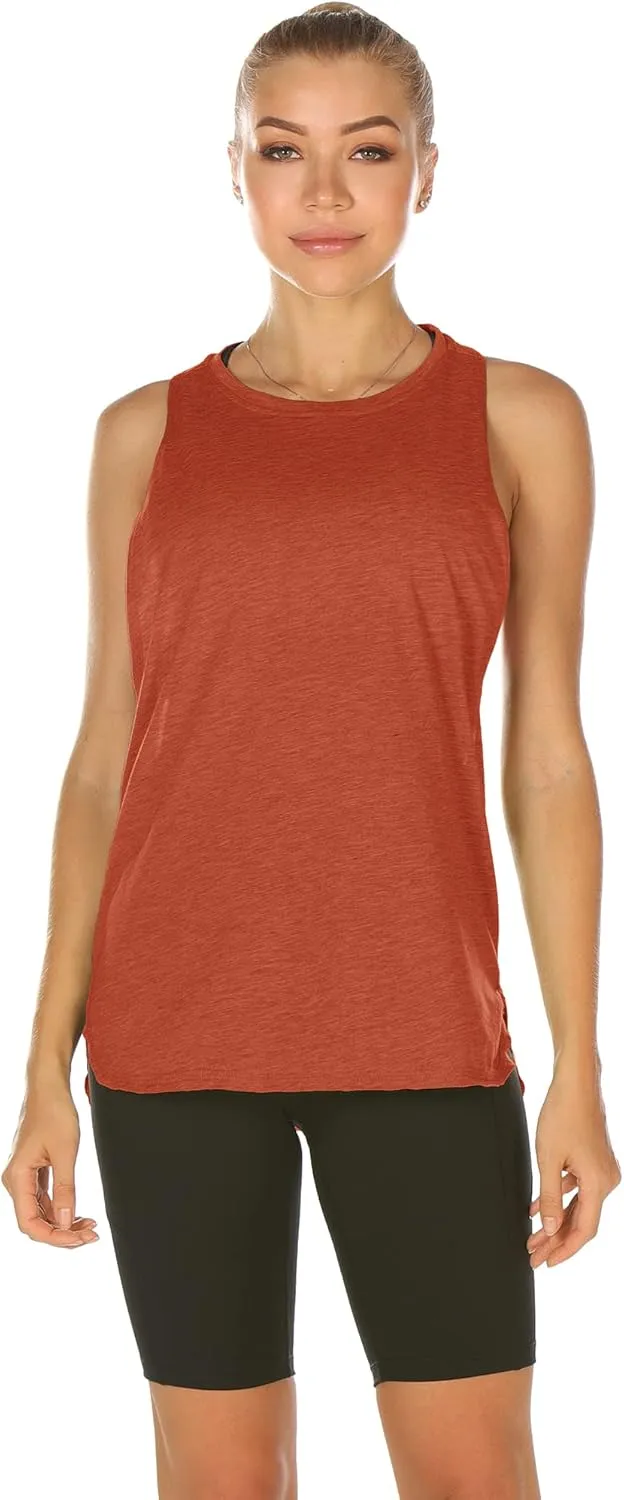 icyzone Women's Racerback High Neck Workout Athletic Yoga Muscle Tank Tops
