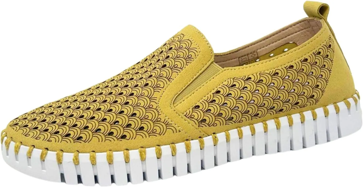 Ilse Jacobsen HORNBAEK Women's Tulip140WOM Flat | Slip-On | Low Top (Citronella, 9) Yellow