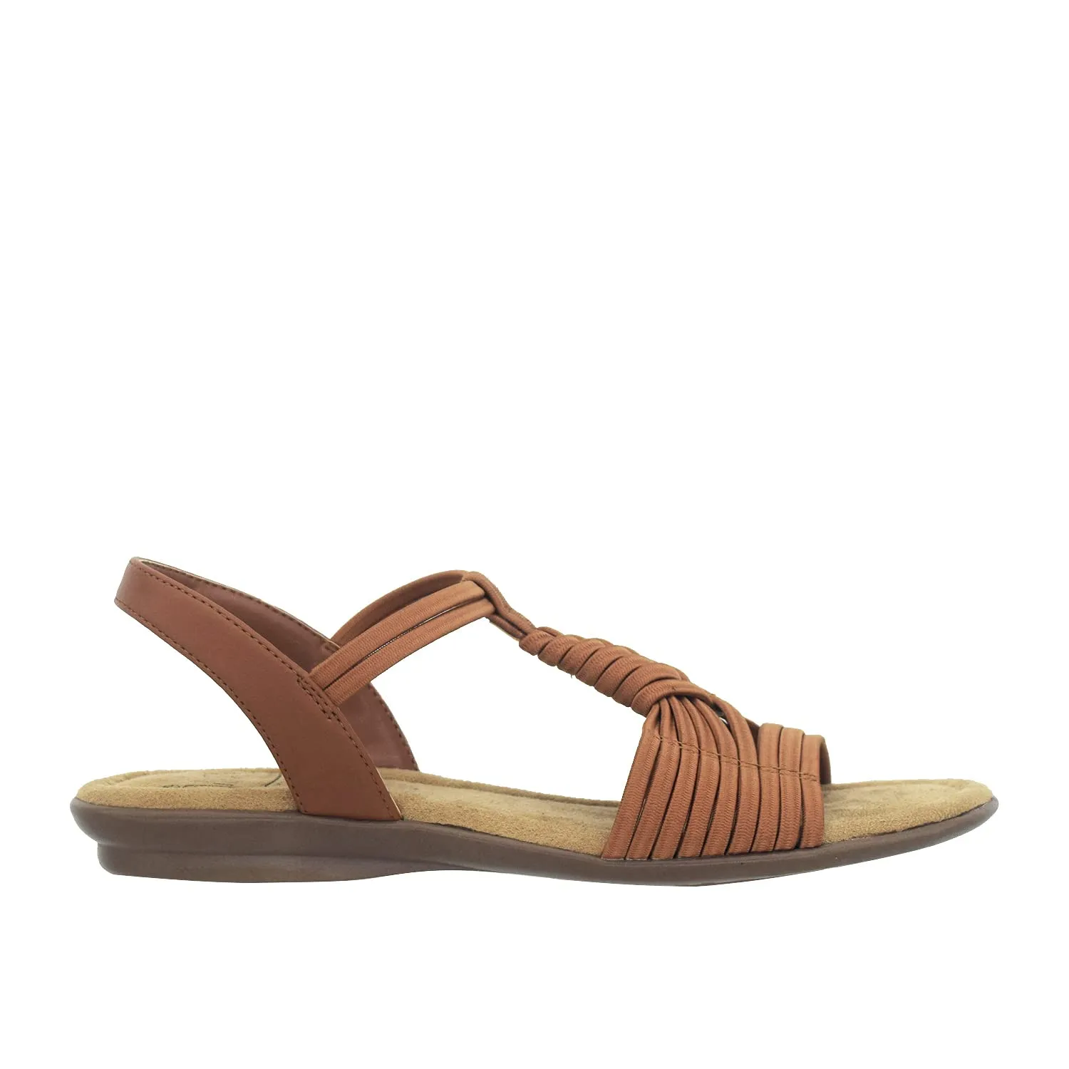 Impo Bellita Stretch Elastic Sandal with Memory Foam, Cognac