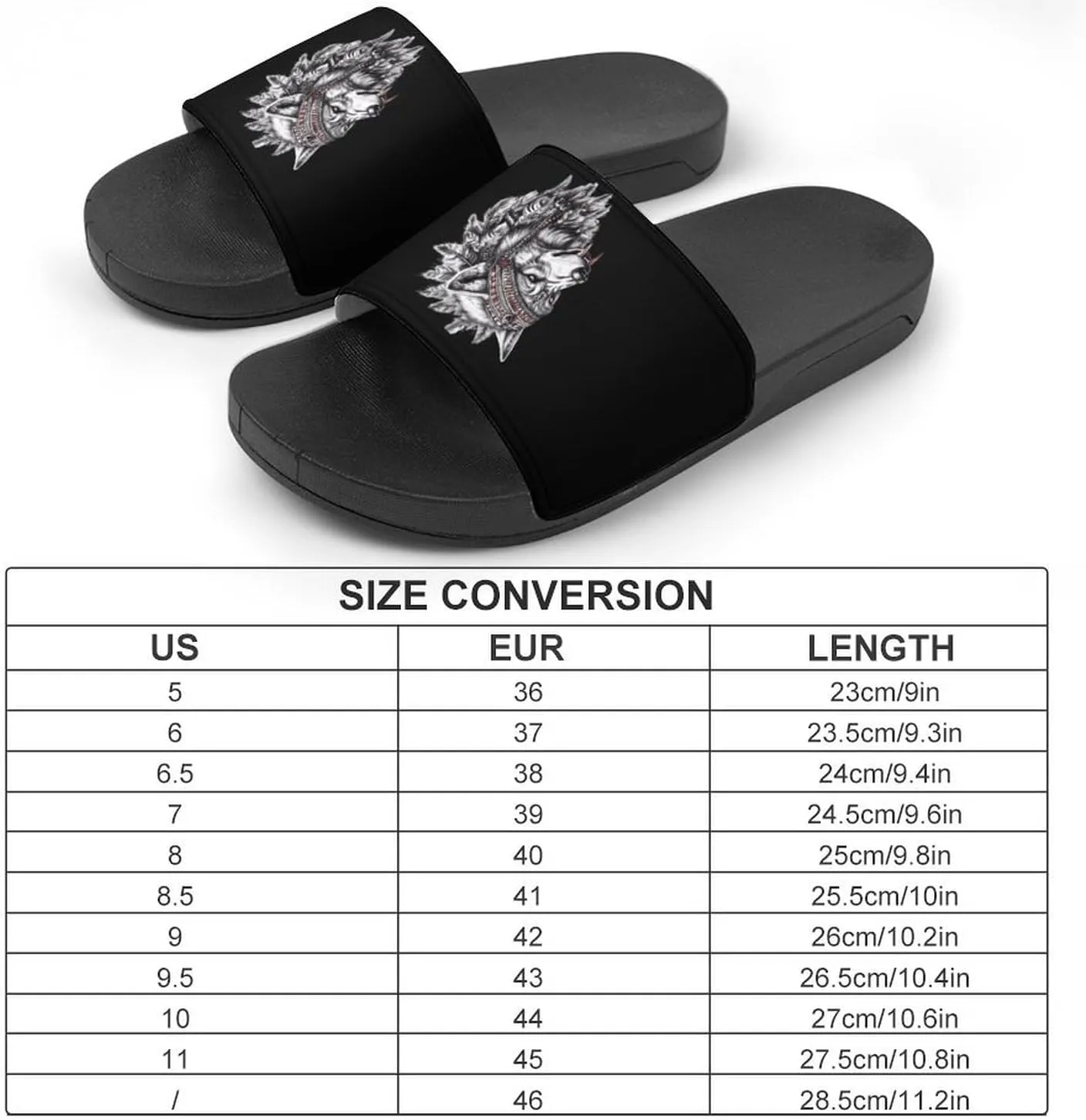 India Native Wolf Shower Sandals PVC Pillow Slippers Bath Slip On Home Shoes Non-Slip for Outdoor