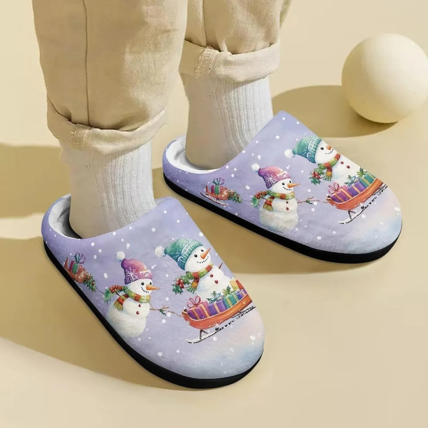 Indoor Home Slippers Kids Toddler Christmas Cozy Slippers Non-Slip Plush Slippers Boys Girls Winter