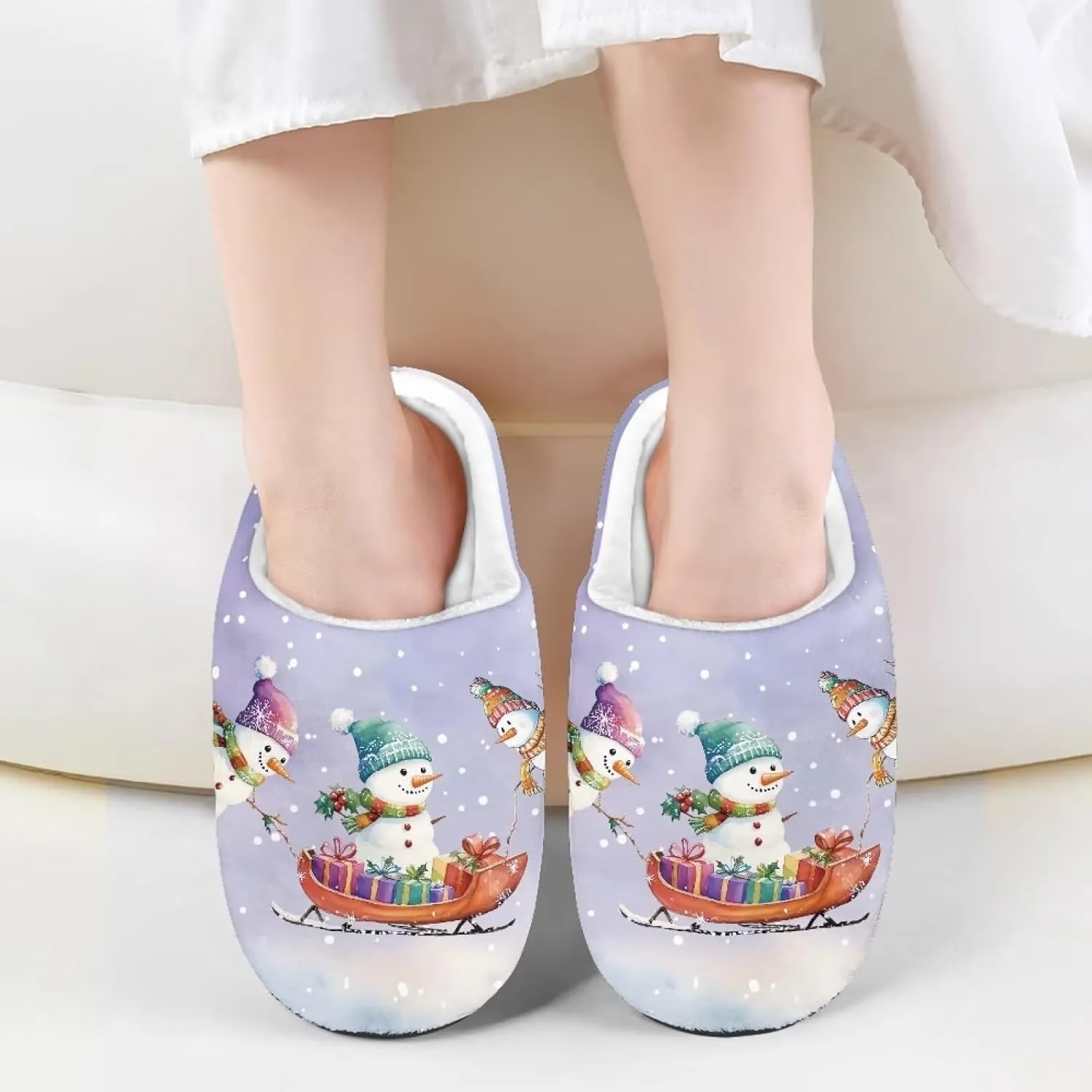 Indoor Home Slippers Kids Toddler Christmas Cozy Slippers Non-Slip Plush Slippers Boys Girls Winter