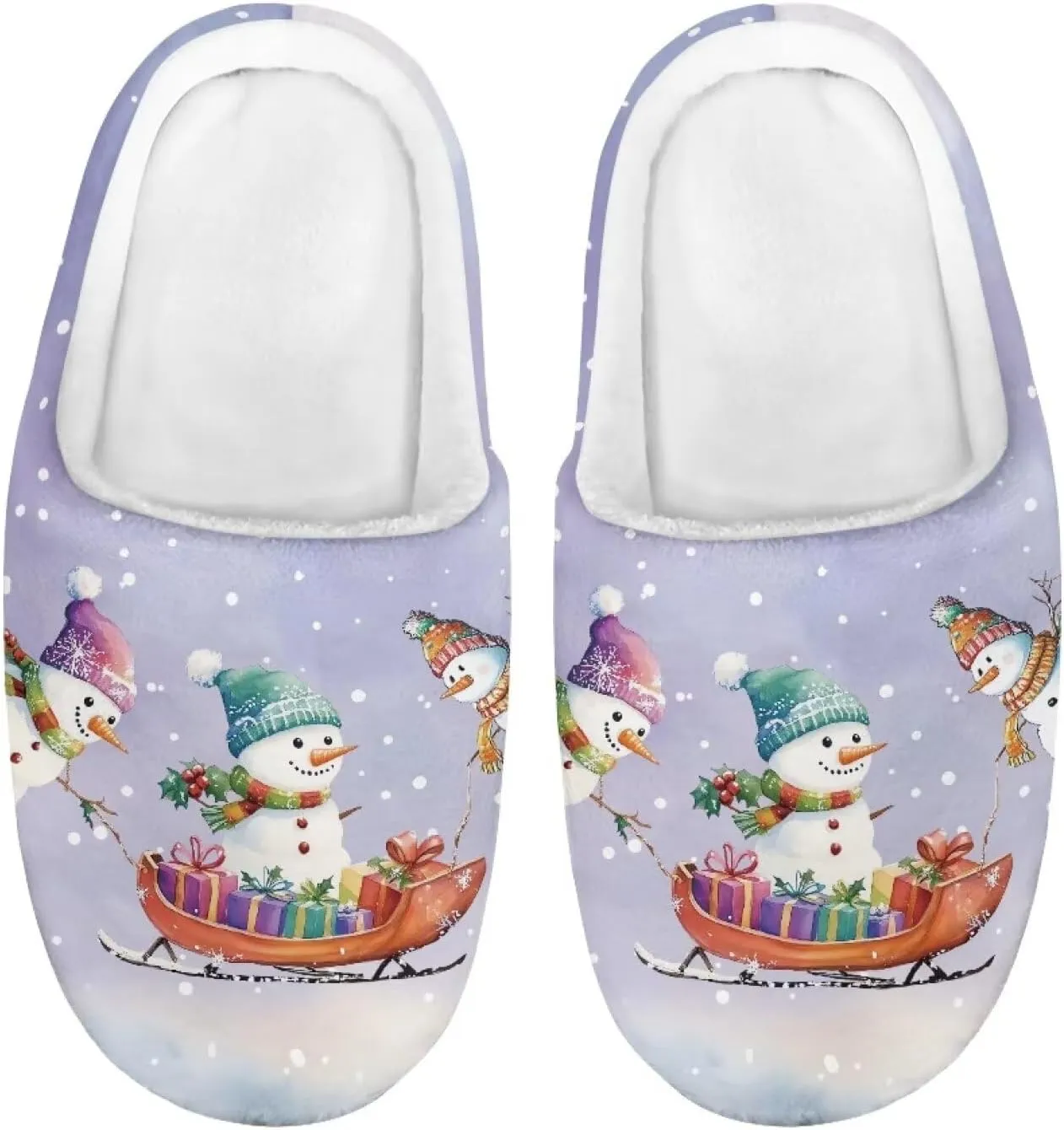 Indoor Home Slippers Kids Toddler Christmas Cozy Slippers Non-Slip Plush Slippers Boys Girls Winter