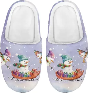 Indoor Home Slippers Kids Toddler Christmas Cozy Slippers Non-Slip Plush Slippers Boys Girls Winter