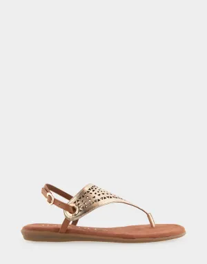 Iole Gold Tan Metallic Faux Leather
