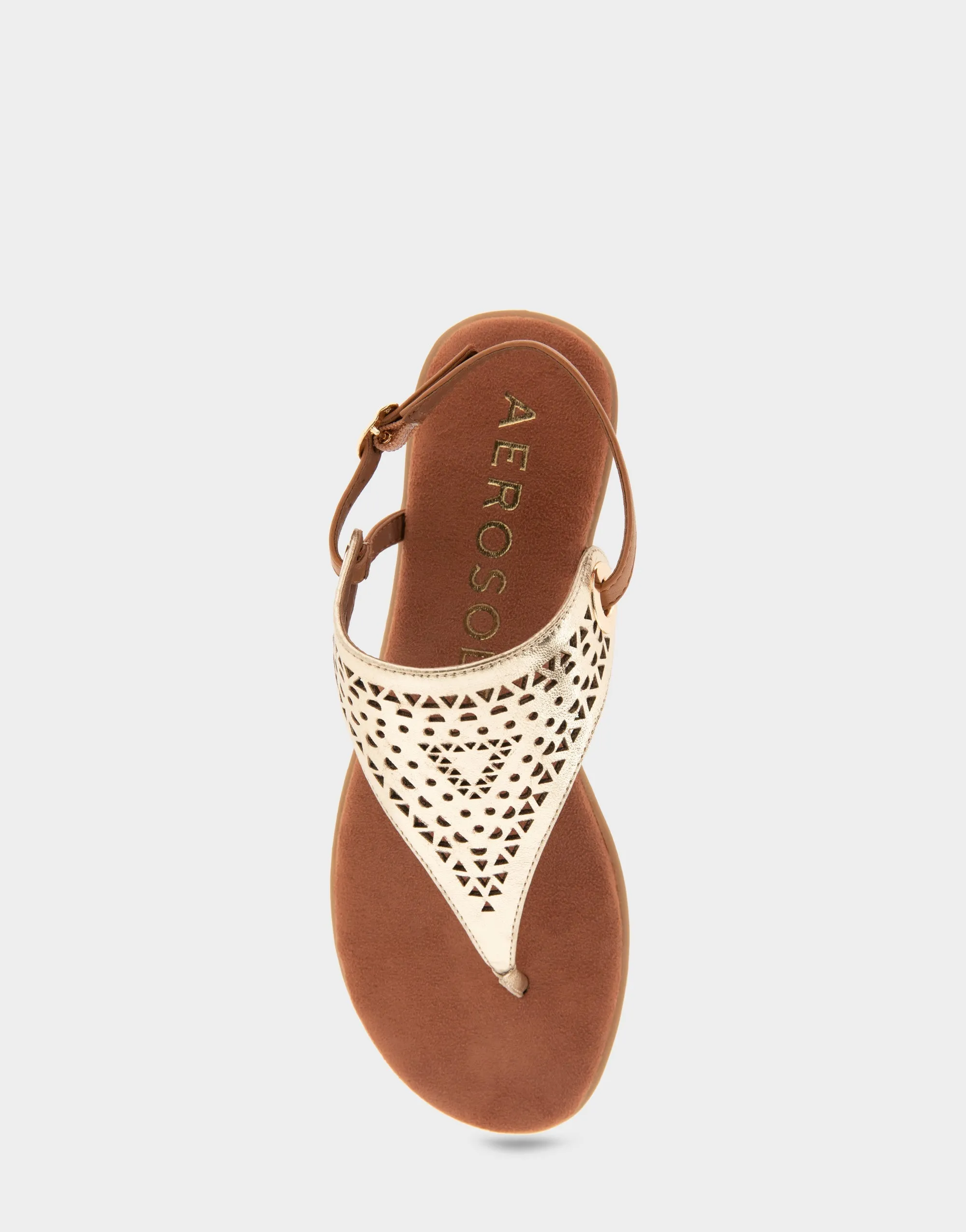 Iole Gold Tan Metallic Faux Leather