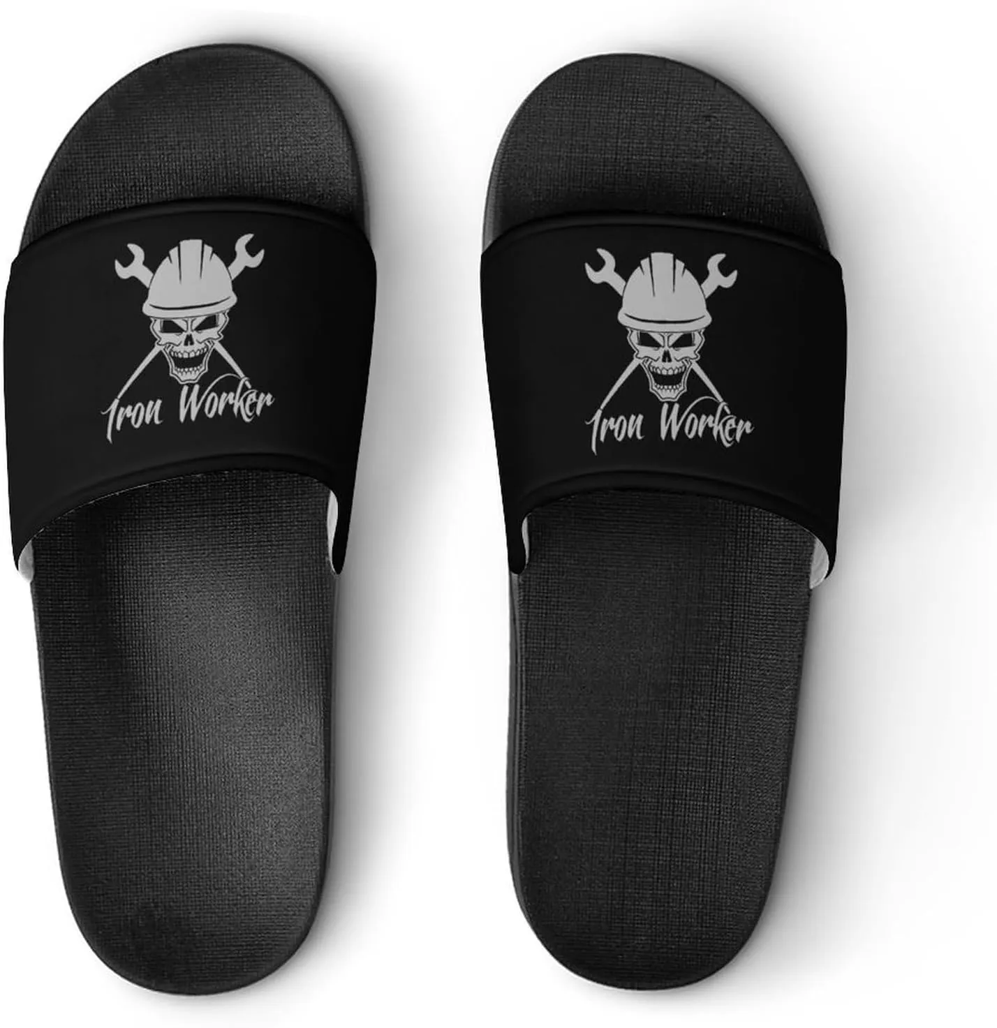 Iron Worker Skull House Slippers for Women Men Shower Slides Bathroom Sandals