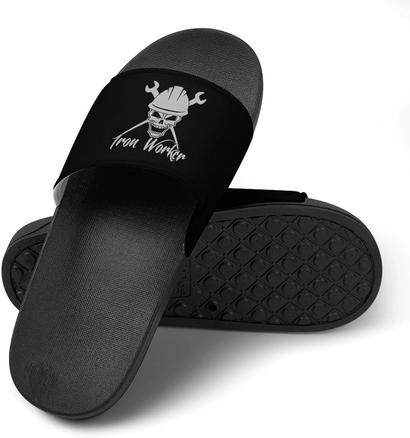 Iron Worker Skull House Slippers for Women Men Shower Slides Bathroom Sandals
