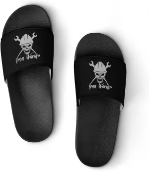 Iron Worker Skull House Slippers for Women Men Shower Slides Bathroom Sandals
