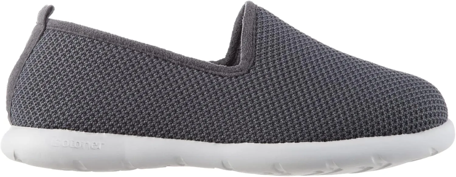 isotoner Zenz Mens Slip-On Slippers, Lightweight Knit Loafers with A Soft Microterry Lining