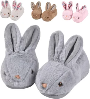 JACKSHIBO Toddler Slippers Boys Girls Dinosaur House Shoes Cute bunny Slipper for Home Indoor Winter Bedroom Non Slip Soft Rabbit Warm shoes
