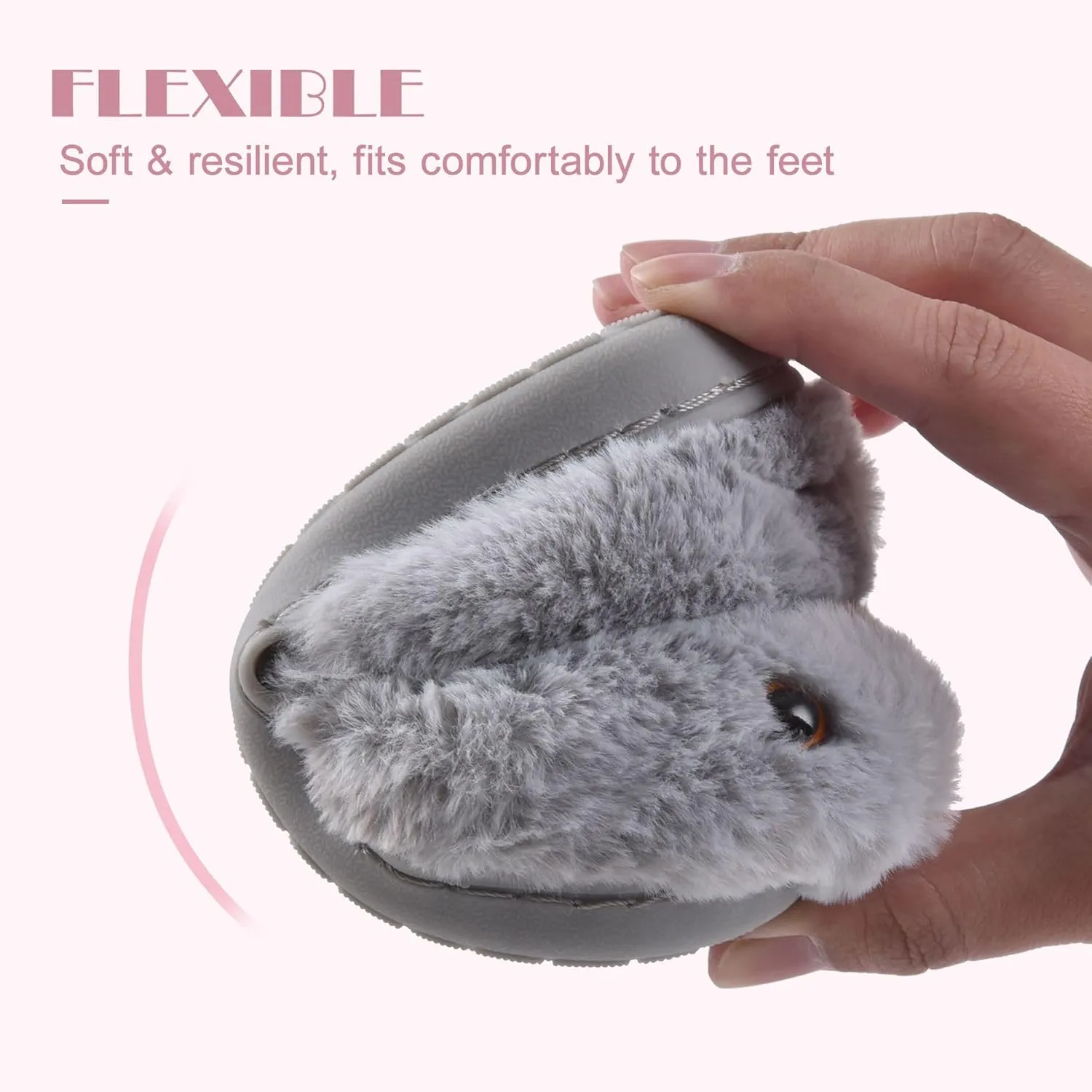 JACKSHIBO Toddler Slippers Boys Girls Dinosaur House Shoes Cute bunny Slipper for Home Indoor Winter Bedroom Non Slip Soft Rabbit Warm shoes