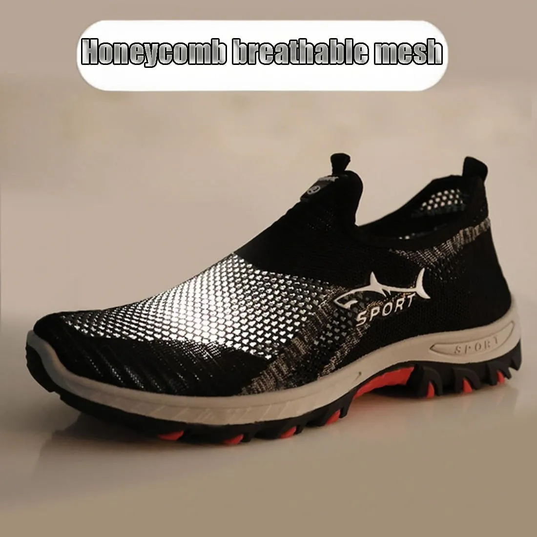 Jarv Cooling Comfort Sneaker, Atlacoast Casual Soft Bottom Anti-Slip Slip On, Breathable Walking Mesh Shoes for Men