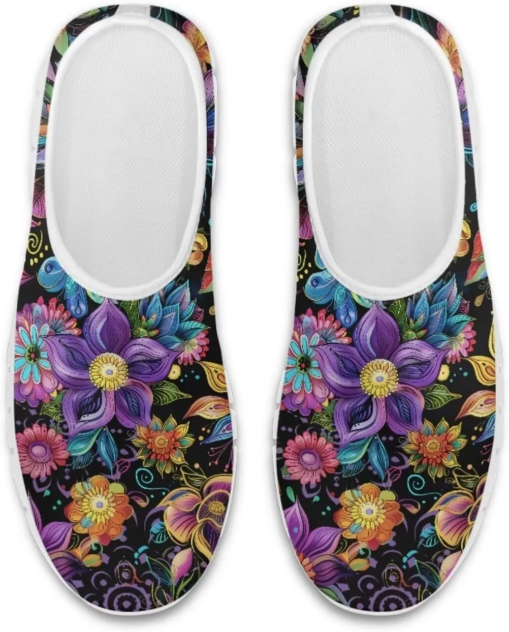 Jeiento Boho Blossom Womens Casual Loafer Slip On Lightweight Comfort Travel Walking Flats Shoes