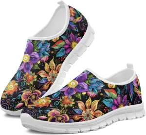 Jeiento Boho Blossom Womens Casual Loafer Slip On Lightweight Comfort Travel Walking Flats Shoes