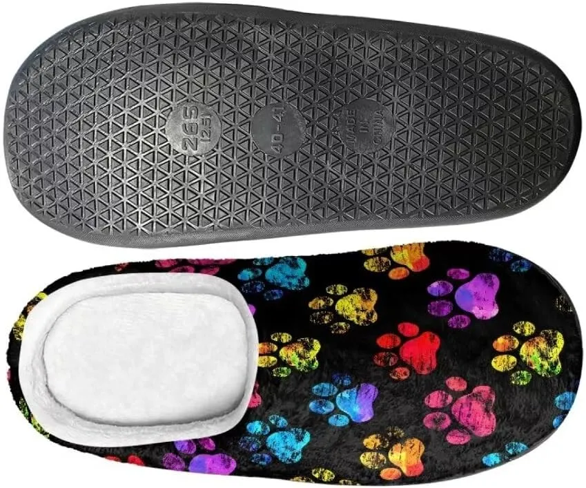 Jeiento Slippers for Women Warm Cotton Memory Foam Scuff Slippers Fuzzy Fluffy Spa Hotel House Home Indoor Slippers for Ladies