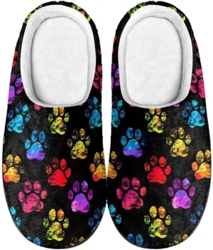Jeiento Slippers for Women Warm Cotton Memory Foam Scuff Slippers Fuzzy Fluffy Spa Hotel House Home Indoor Slippers for Ladies