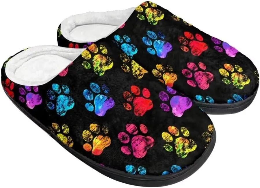 Jeiento Slippers for Women Warm Cotton Memory Foam Scuff Slippers Fuzzy Fluffy Spa Hotel House Home Indoor Slippers for Ladies