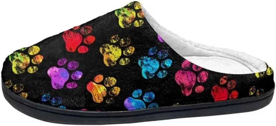 Jeiento Slippers for Women Warm Cotton Memory Foam Scuff Slippers Fuzzy Fluffy Spa Hotel House Home Indoor Slippers for Ladies