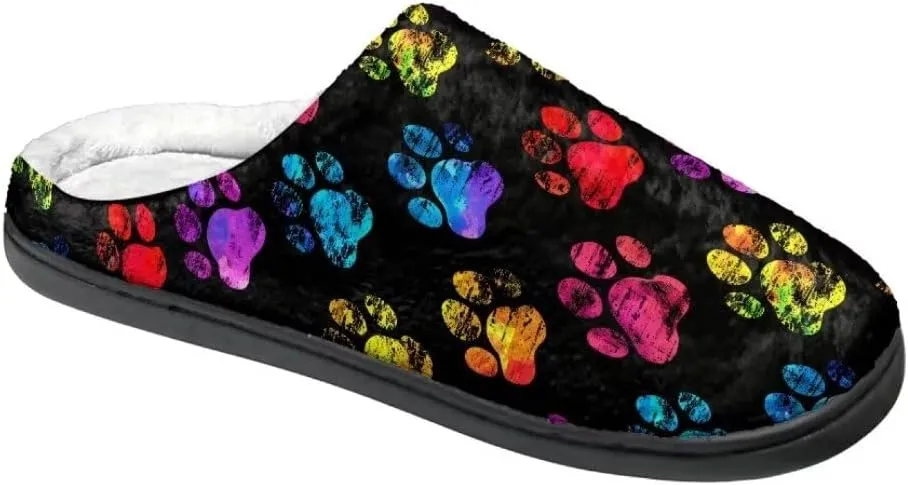 Jeiento Slippers for Women Warm Cotton Memory Foam Scuff Slippers Fuzzy Fluffy Spa Hotel House Home Indoor Slippers for Ladies