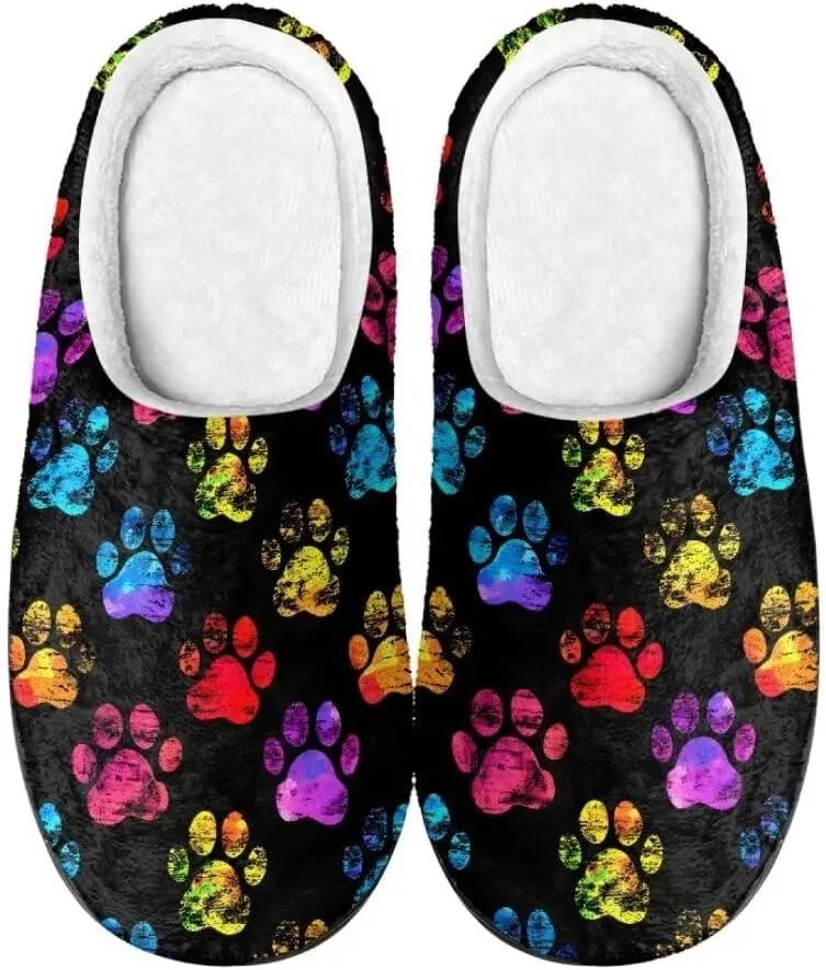 Jeiento Slippers for Women Warm Cotton Memory Foam Scuff Slippers Fuzzy Fluffy Spa Hotel House Home Indoor Slippers for Ladies