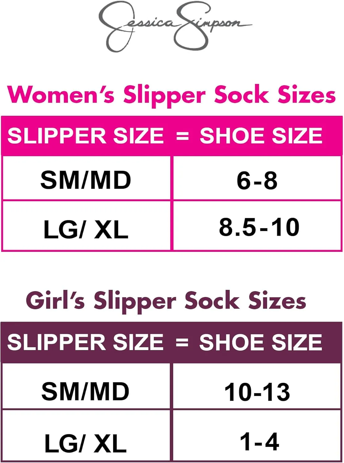 Jessica Simpson Women’s and Girl’s Plush Fleece Lined Slipper Socks with Anti-Slip Sole- Mommy & Me Set Options