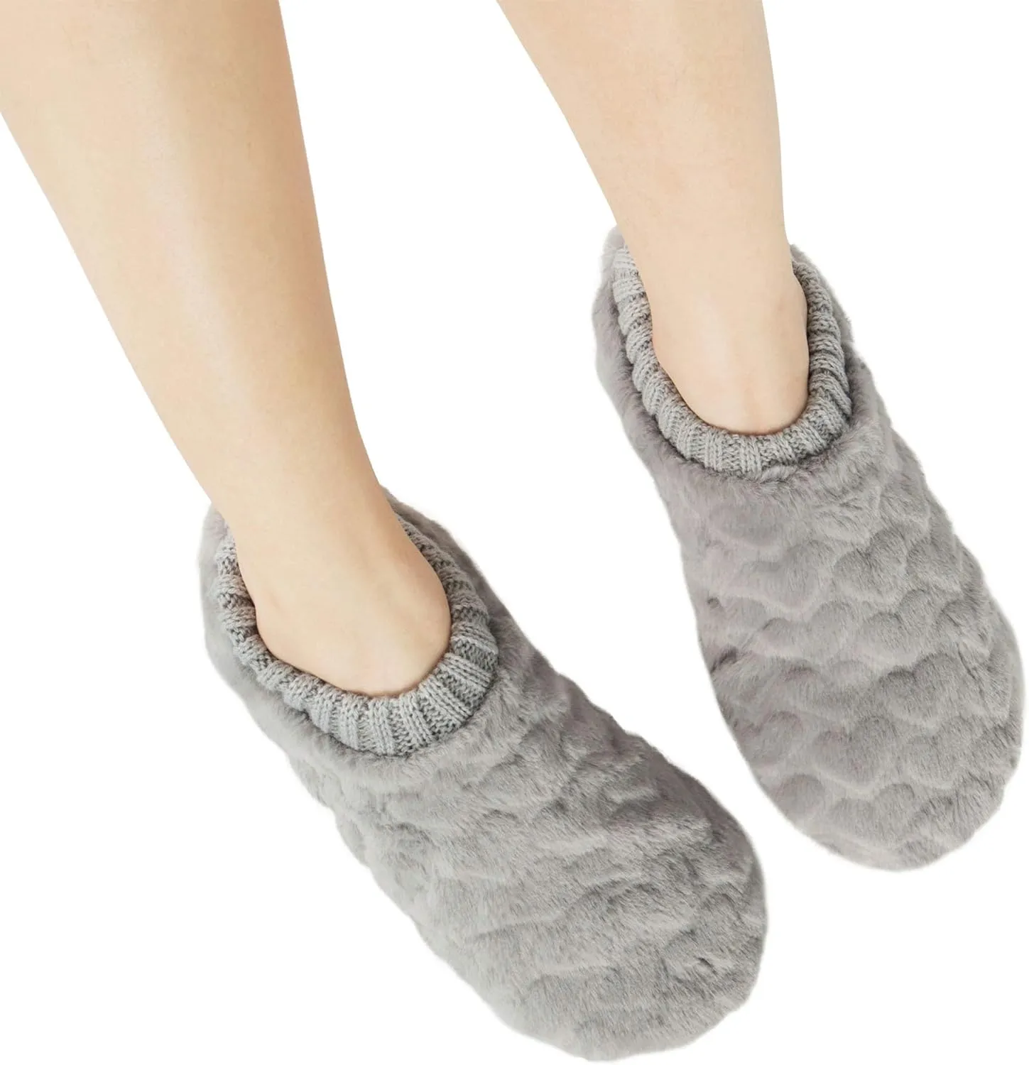 Jessica Simpson Women’s and Girl’s Plush Fleece Lined Slipper Socks with Anti-Slip Sole- Mommy & Me Set Options