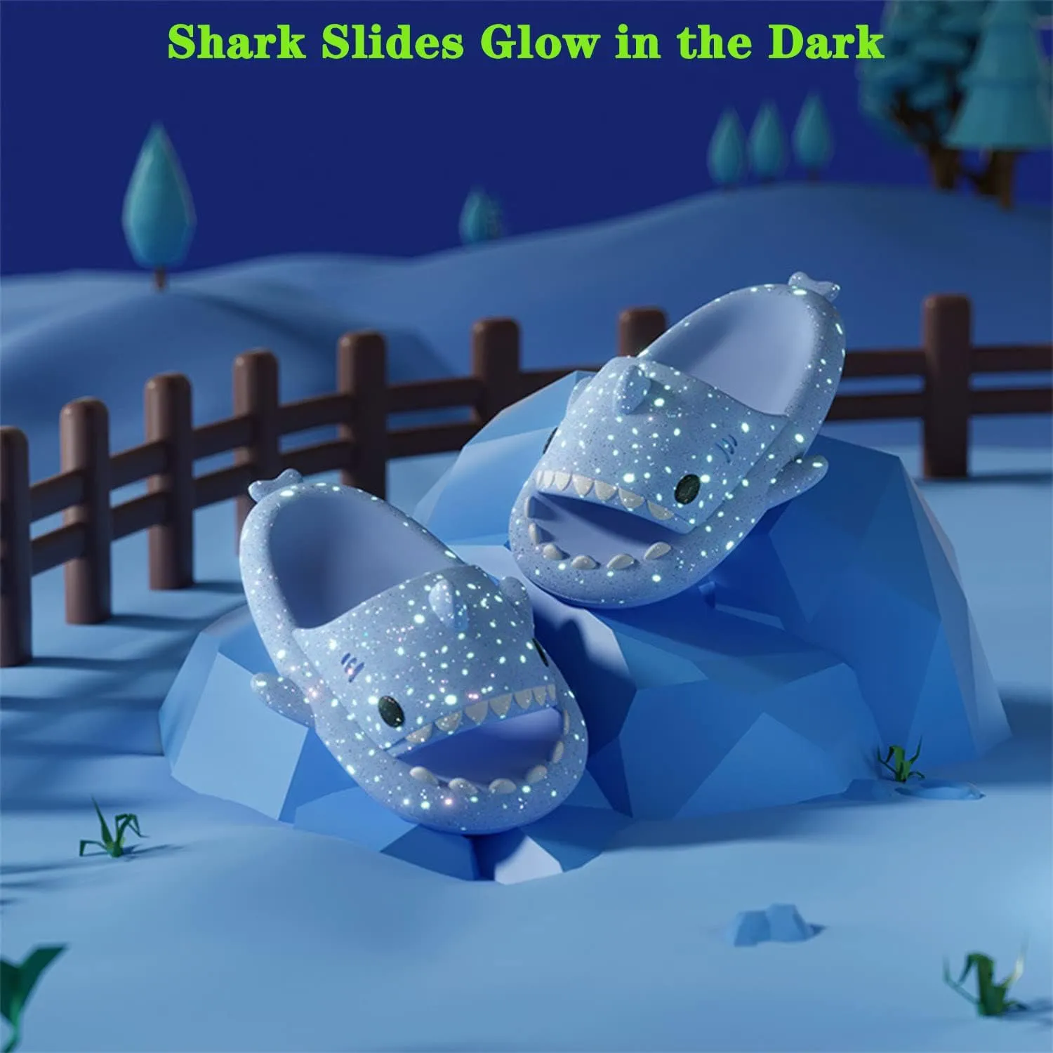Jfxgjuv Halloween Luminous Shark Slippers Christmas Luminous Shark Slippers Spooky Shark Slides Shark Cloud Slides Angler Fish Slides Glow in The Dark Shark Slippers