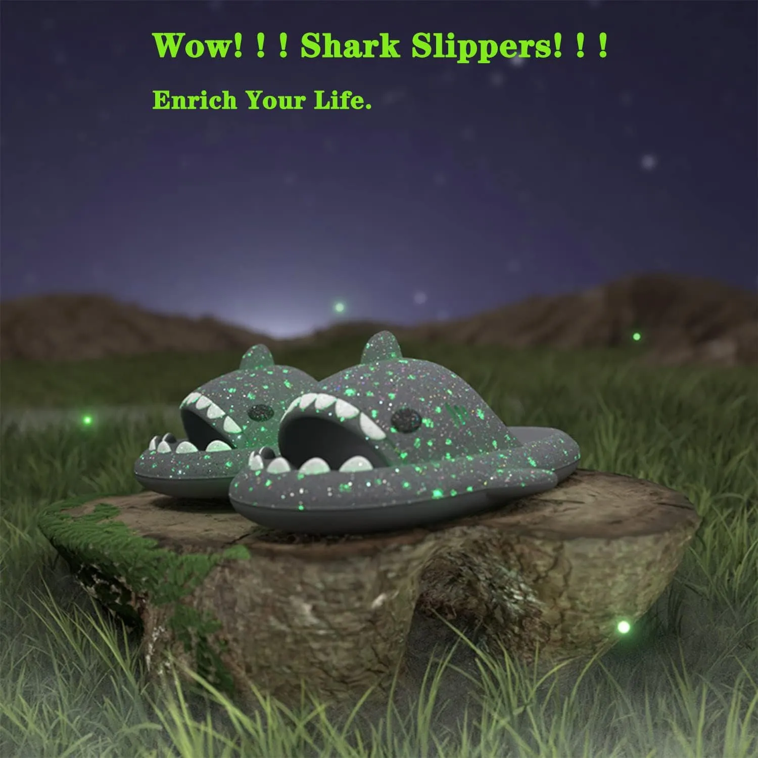 Jfxgjuv Halloween Luminous Shark Slippers Christmas Luminous Shark Slippers Spooky Shark Slides Shark Cloud Slides Angler Fish Slides Glow in The Dark Shark Slippers