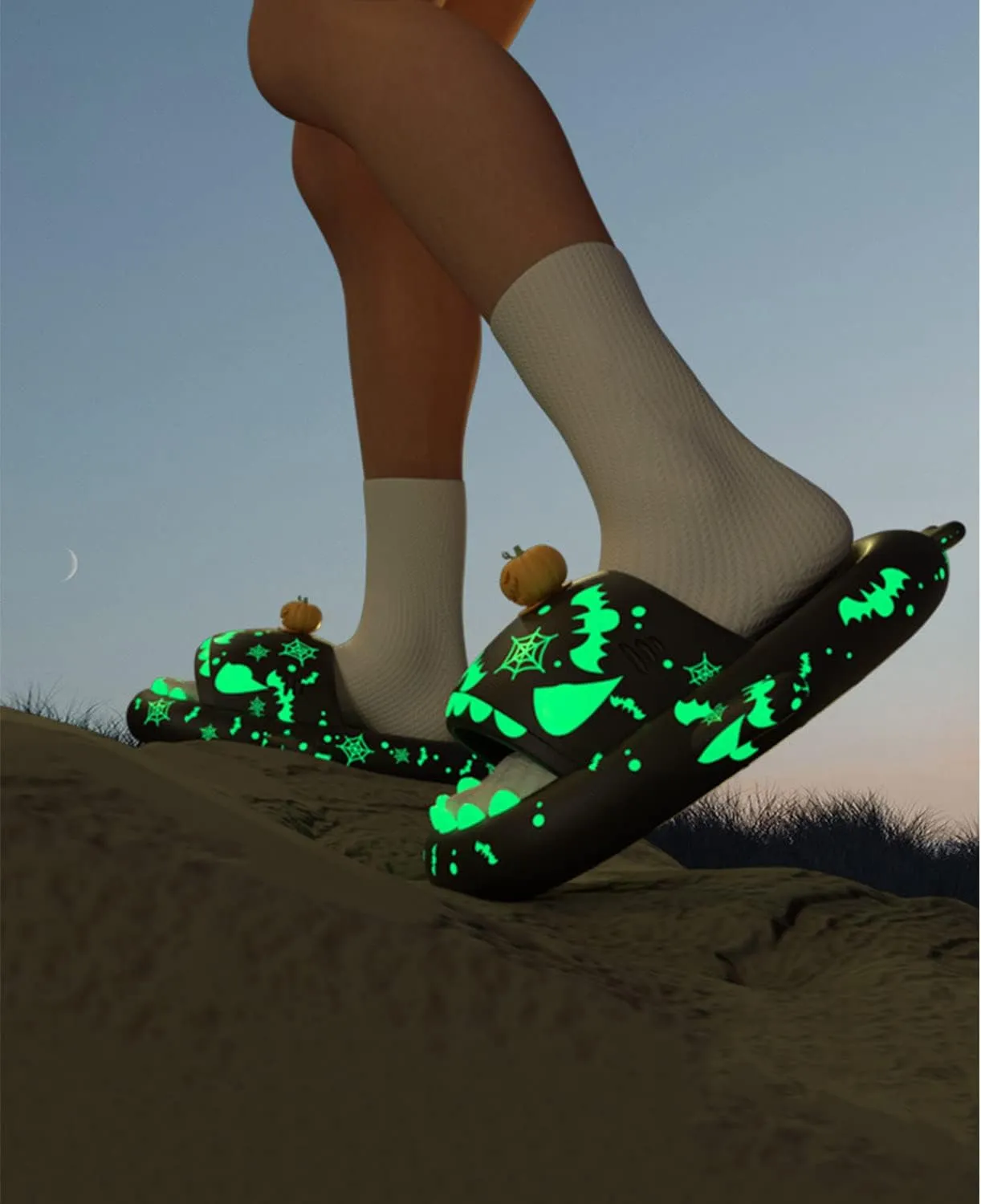 Jfxgjuv Halloween Luminous Shark Slippers Christmas Luminous Shark Slippers Spooky Shark Slides Shark Cloud Slides Angler Fish Slides Glow in The Dark Shark Slippers
