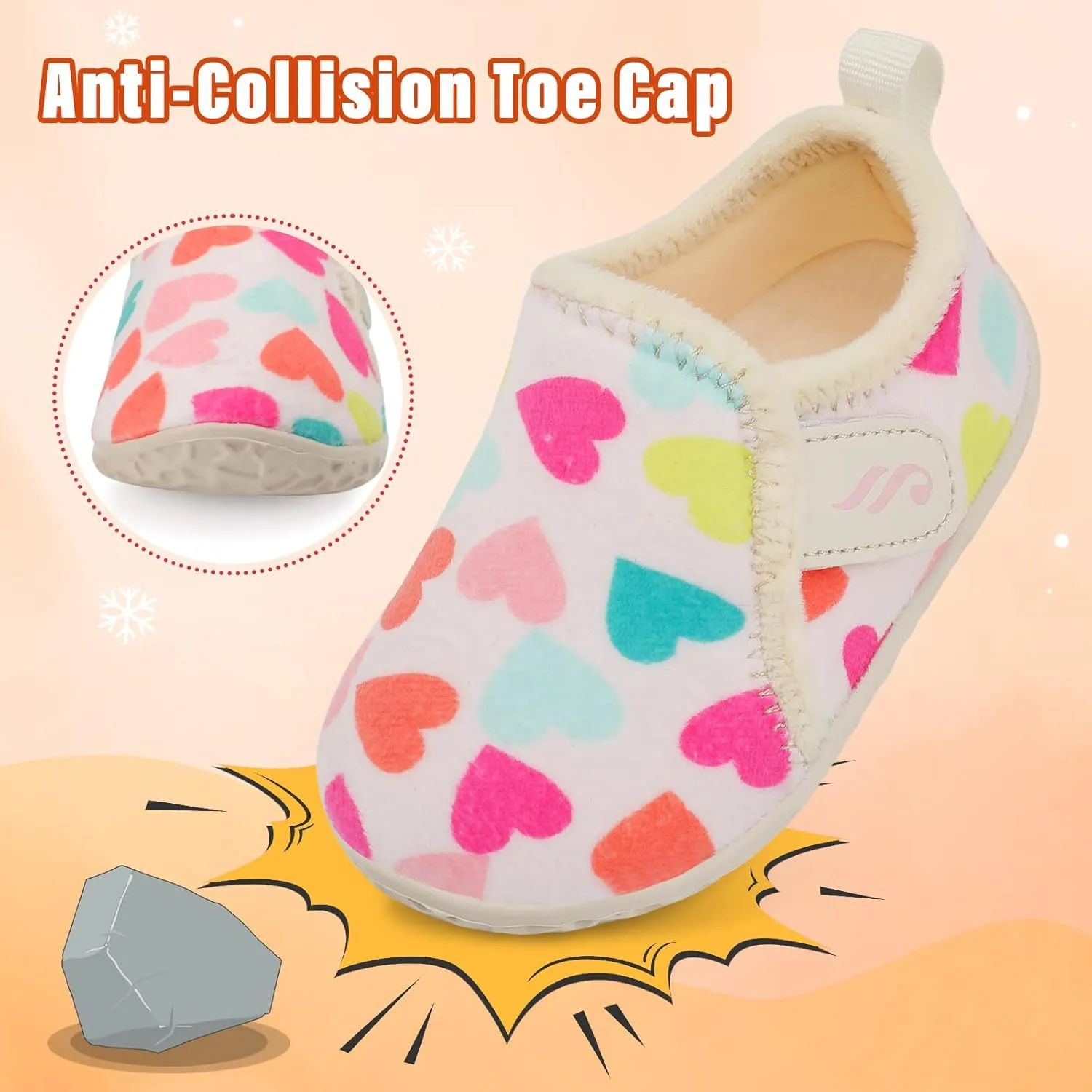 JIASUQI Toddler Slippers Fuzzy Kids Slippers Warm House Shoes for Boys Girls
