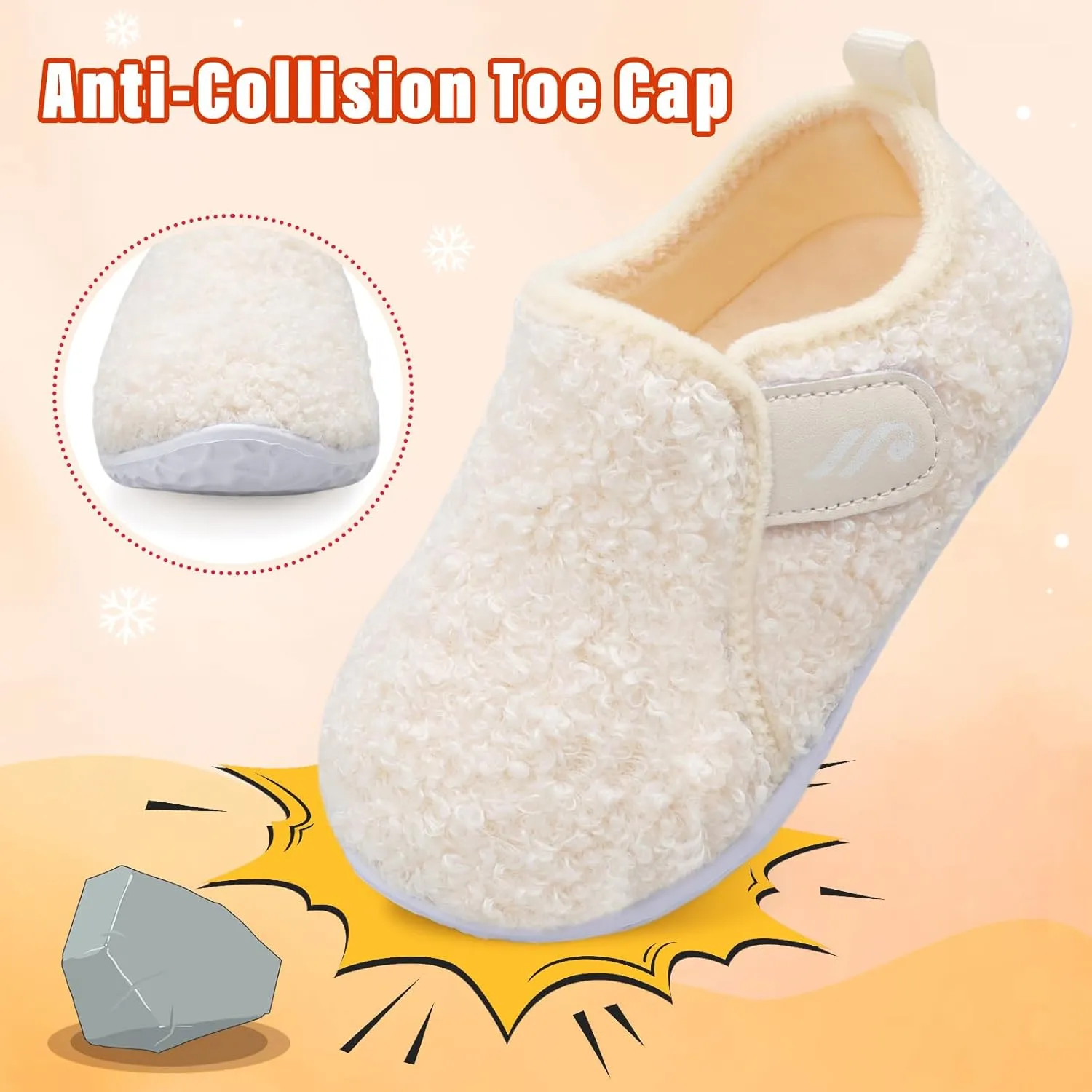 JIASUQI Toddler Slippers Fuzzy Kids Slippers Warm House Shoes for Boys Girls