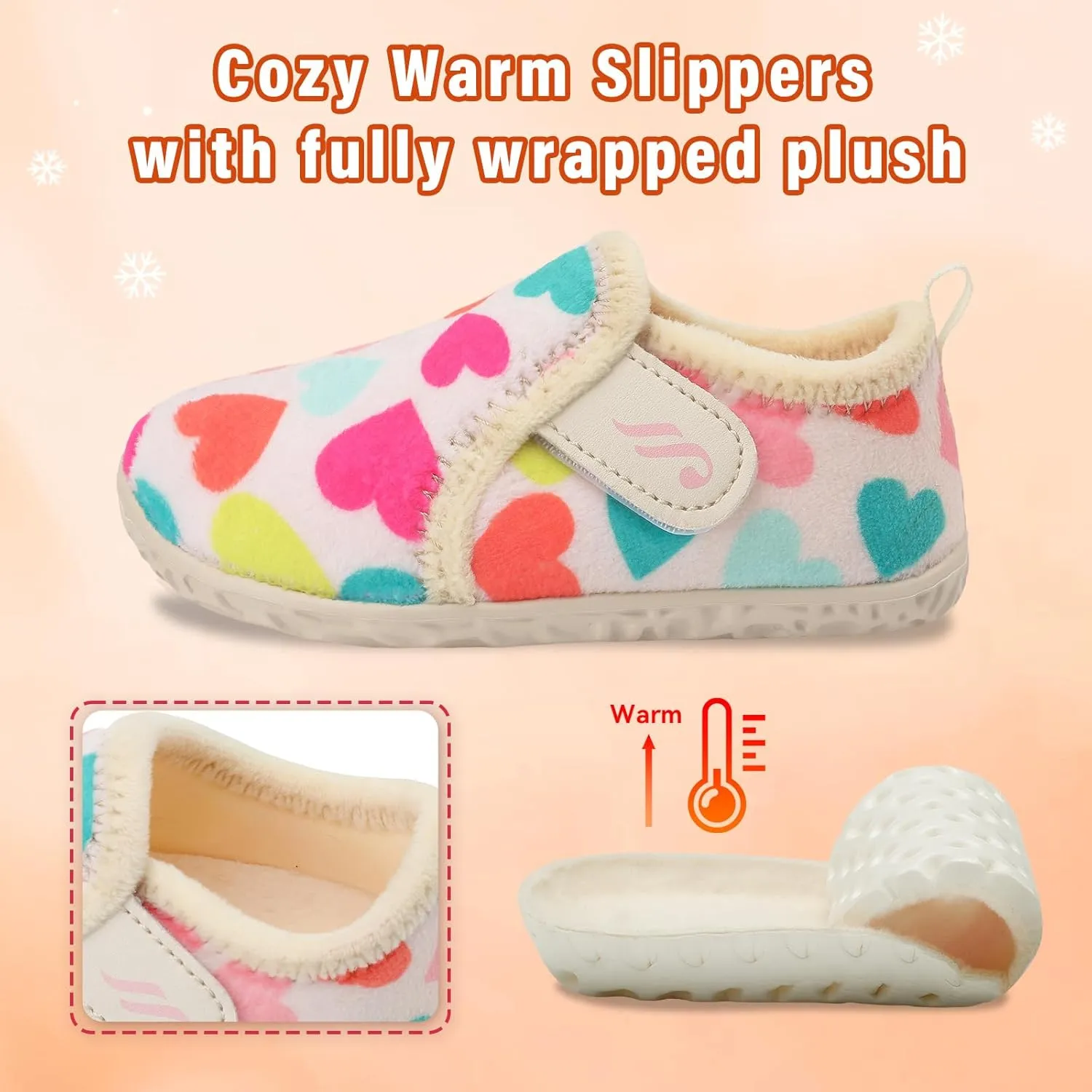 JIASUQI Toddler Slippers Fuzzy Kids Slippers Warm House Shoes for Boys Girls