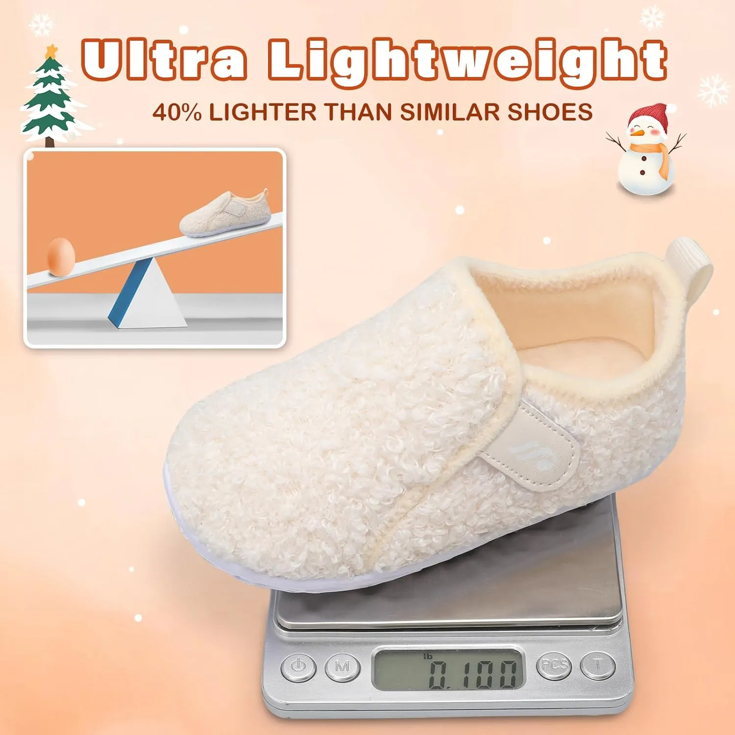 JIASUQI Toddler Slippers Fuzzy Kids Slippers Warm House Shoes for Boys Girls