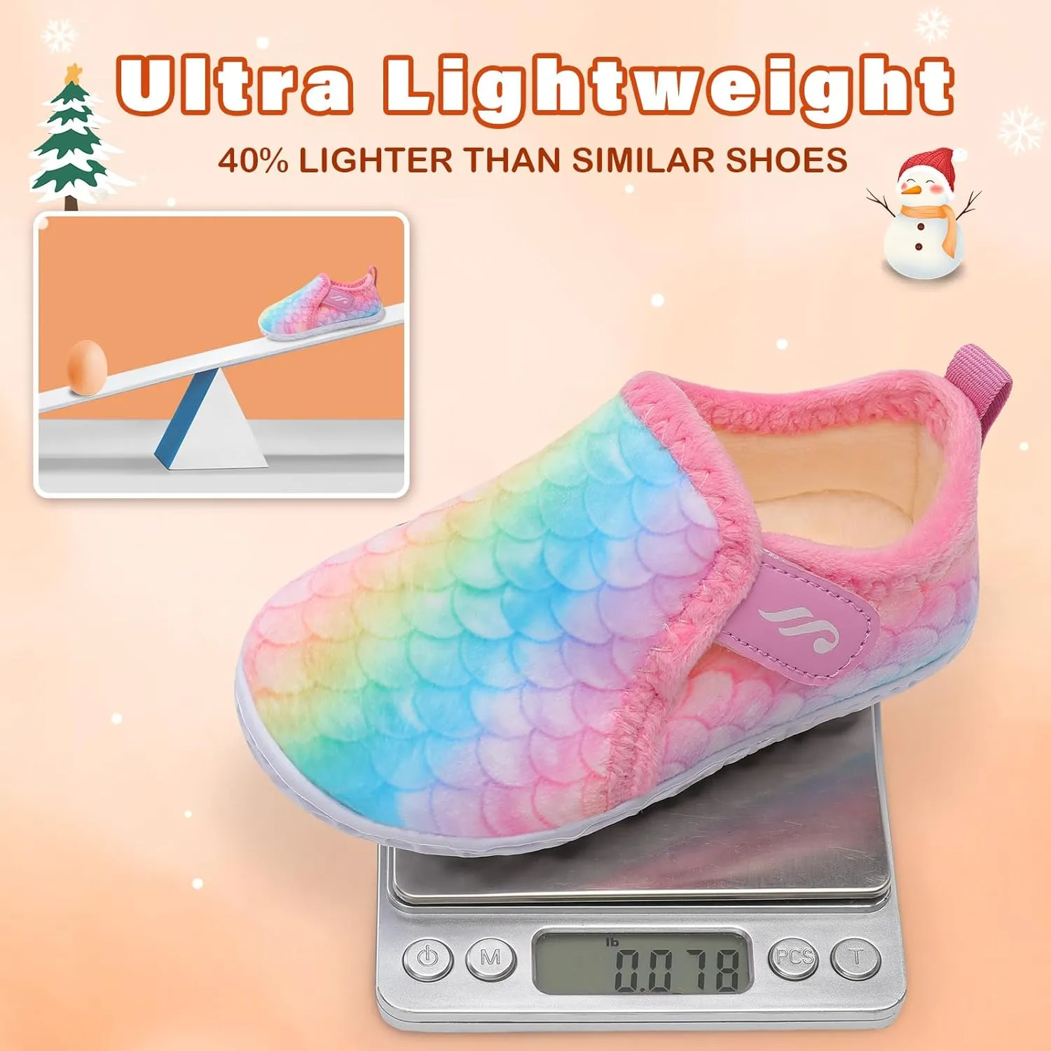 JIASUQI Toddler Slippers Fuzzy Kids Slippers Warm House Shoes for Boys Girls
