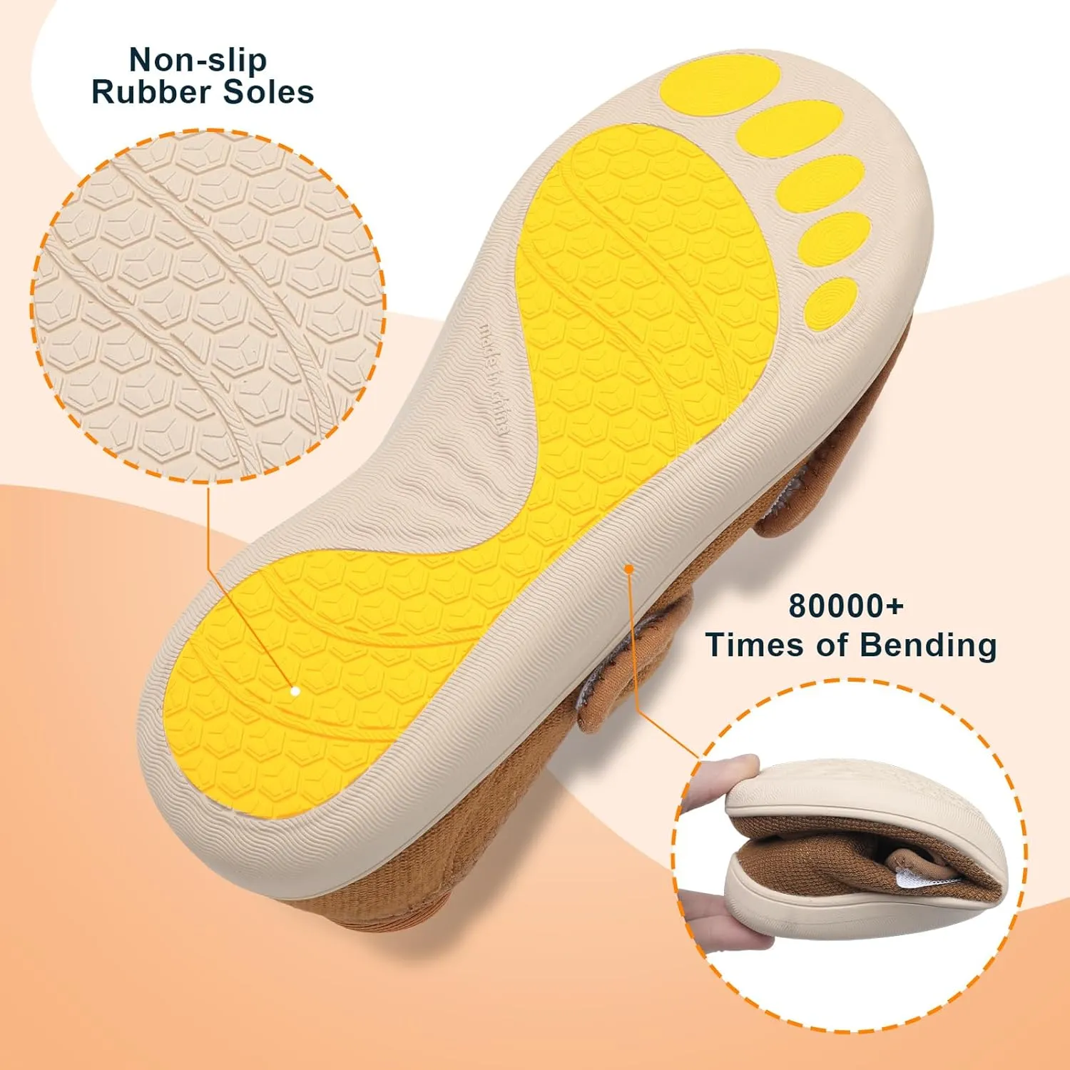 JOINFREE Womens Wide Diabetic Slippers Adjustable Comfort House Shoes Extra Wide Width Edema Swollen Arthritis Bedroom Slipper Indoor Outdoor