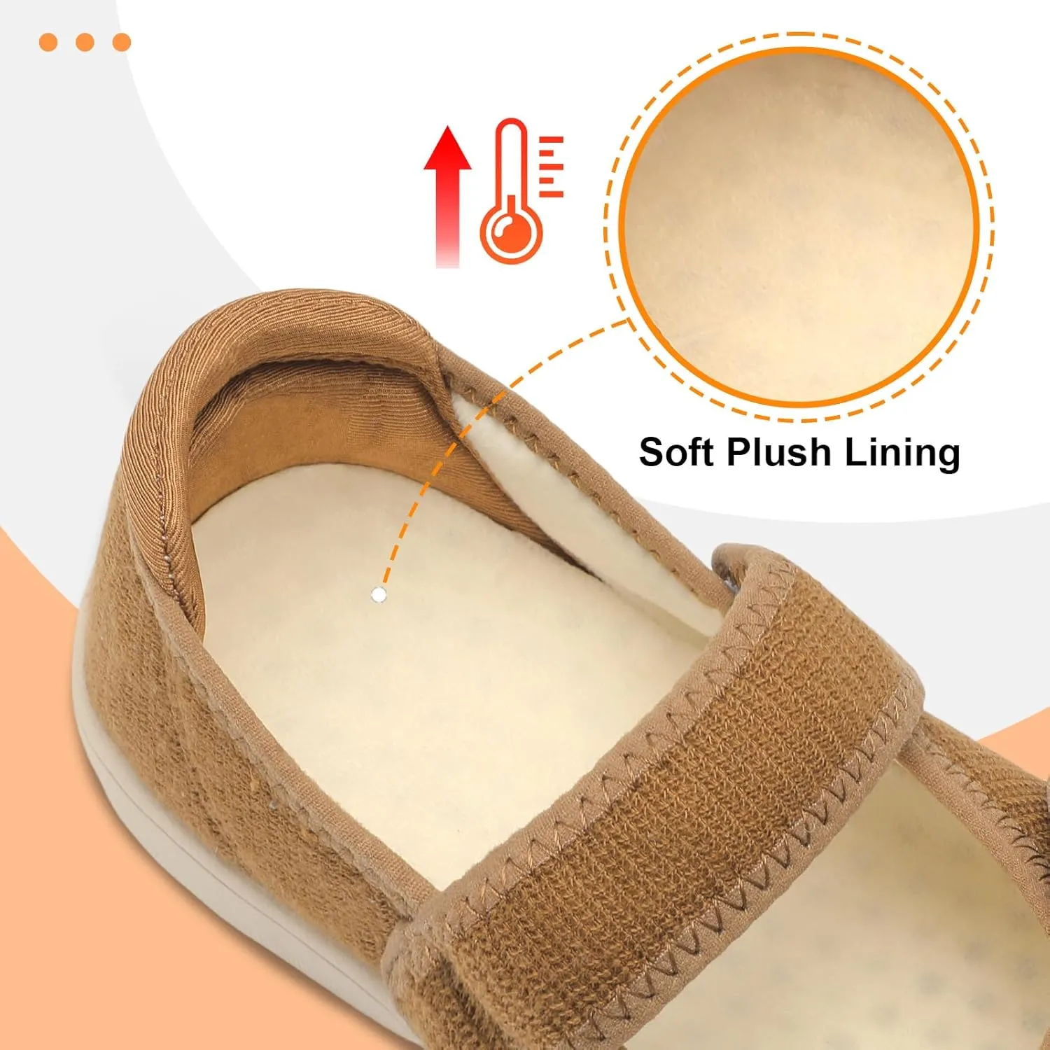 JOINFREE Womens Wide Diabetic Slippers Adjustable Comfort House Shoes Extra Wide Width Edema Swollen Arthritis Bedroom Slipper Indoor Outdoor