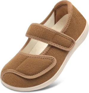 JOINFREE Womens Wide Diabetic Slippers Adjustable Comfort House Shoes Extra Wide Width Edema Swollen Arthritis Bedroom Slipper Indoor Outdoor