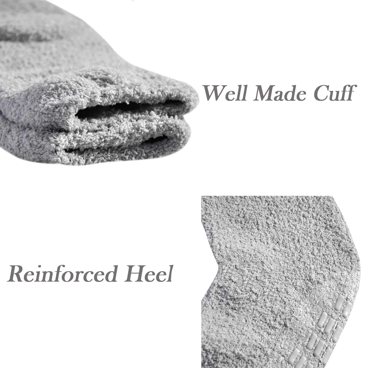JORMATT 3 Pairs Ultra Thick Grip Fuzzy Socks Non Skid Slipper Hospital Socks Unisex
