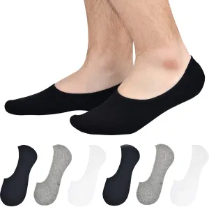 JORMATT Mens Truly No Show Socks With Non Slip Grips,Women Cotton Low Cut Socks for Loafer Sneakers Boat Shoes