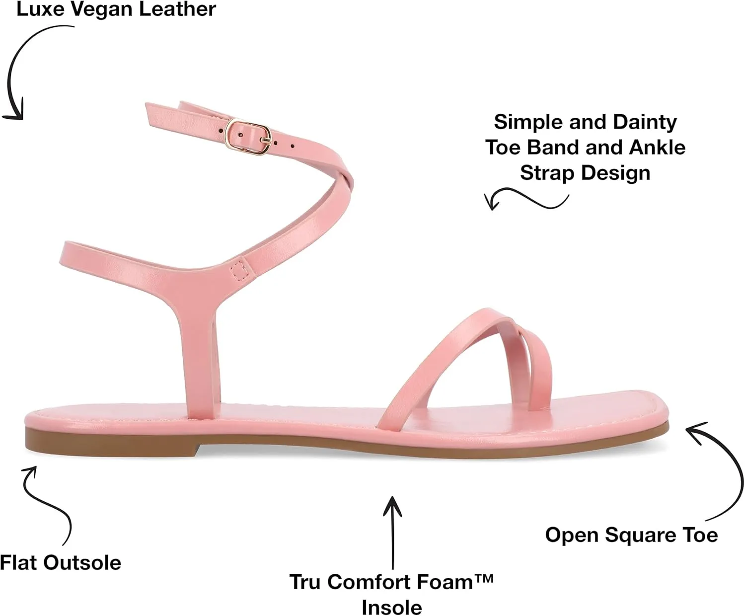 Journee Collection Women's Charra Flat Sandal