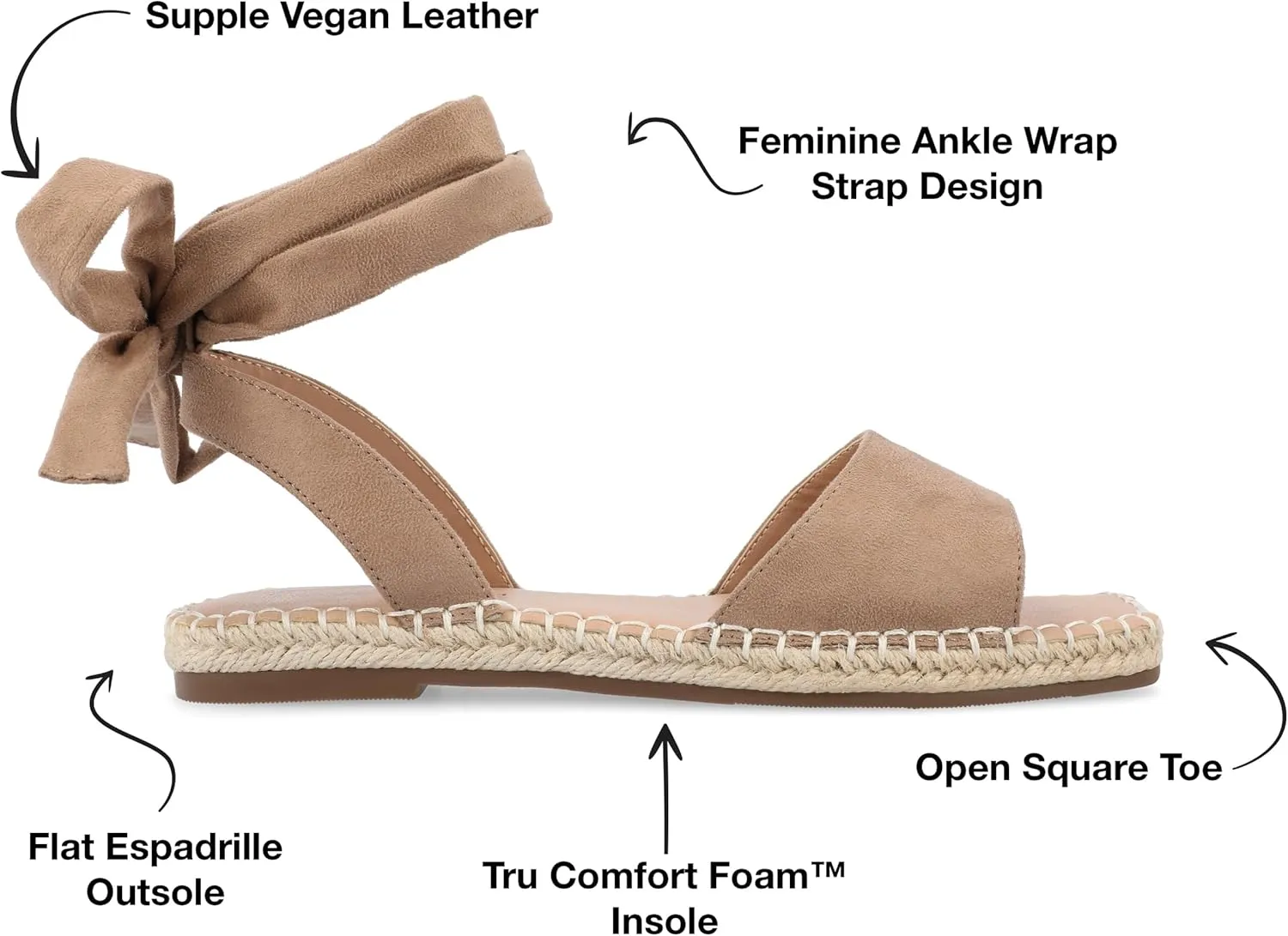 Journee Collection Women's Comfort Foam Emelie Sandal Espadrille Wedge