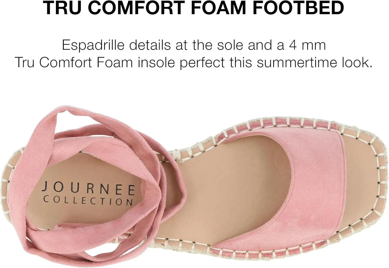 Journee Collection Women's Comfort Foam Emelie Sandal Espadrille Wedge