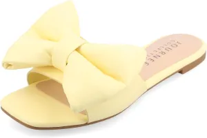 Journee Collection Womens FAYRE Square toe Faux Leather Flatform Sandals