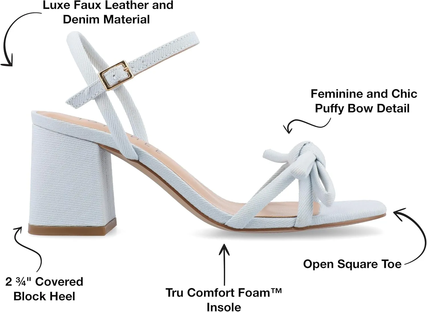 Journee Collection Womens Meryl Bow Block Heel